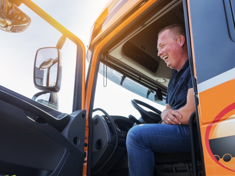 Man in vrachtwagen